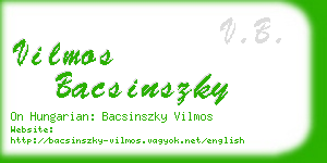 vilmos bacsinszky business card